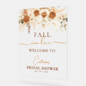 Terracotta Boho Herfst In Love Vrijgezellenfeest W Acryl Bord (Hoek)