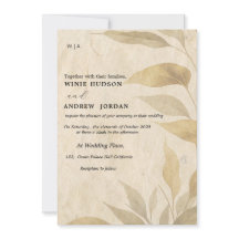 Terracotta Boho herfst loof huwelijksuitnodiging