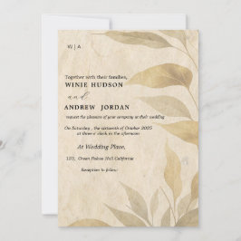 Terracotta Boho herfst loof huwelijksuitnodiging Kaart