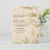 Terracotta Boho herfst loof huwelijksuitnodiging Kaart (Staand voorkant)