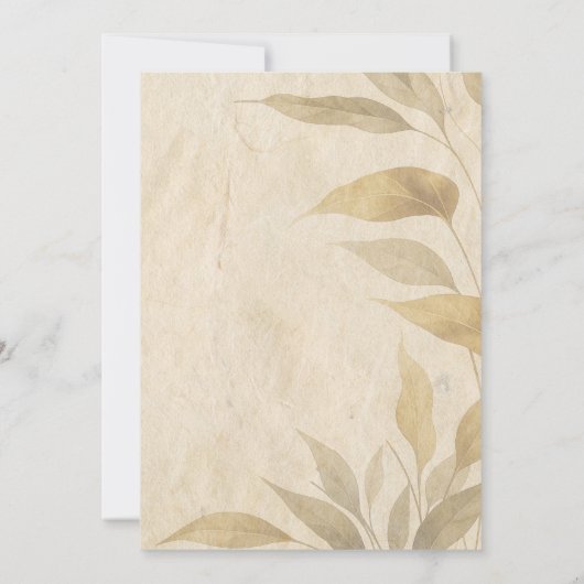 Terracotta Boho herfst loof huwelijksuitnodiging Kaart (Achterkant)