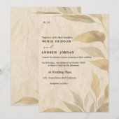 Terracotta Boho herfst loof huwelijksuitnodiging Kaart (Voorkant / Achterkant)