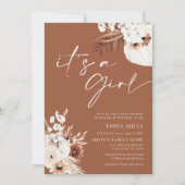 Terracotta Boho Het is een Girl Baby shower Uitnod Kaart (Voorkant)