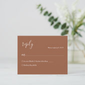 Terracotta Boho Huwelijks RSVP Kaart (Staand voorkant)