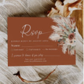 Terracotta Boho Huwelijksreactie RSVP Kaart