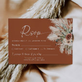 Terracotta Boho Huwelijksreactie RSVP Kaart