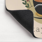 Terracotta Boho Koffie Thema gepersonaliseerd Muismat (Hoek)