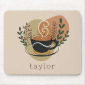 Terracotta Boho Koffie Thema gepersonaliseerd Muismat (Voorkant)