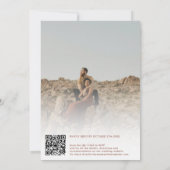 Terracotta boho lijst fotoscript Qr code bruiloft Kaart (Achterkant)