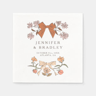 Terracotta Boho linten en bloemen bruiloft Servet