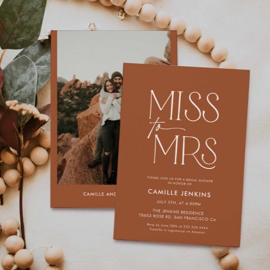 Terracotta Boho minimaal Vrijgezellenfeest Kaart