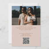 Terracotta Boho Minimal Photo QR Code Baby shower Kaart (Achterkant)
