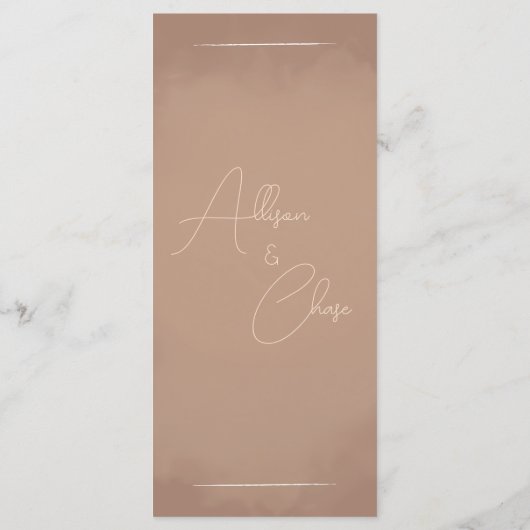 Terracotta Boho Minimalist Wedding Menu (Achterkant)