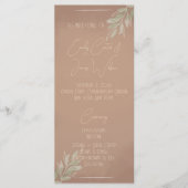 Terracotta Boho Minimalist Wedding Programmakaart (Voorkant)