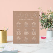 Terracotta Boho Minimalist Wedding Seating Chart Acryl Bord (Huwelijk)