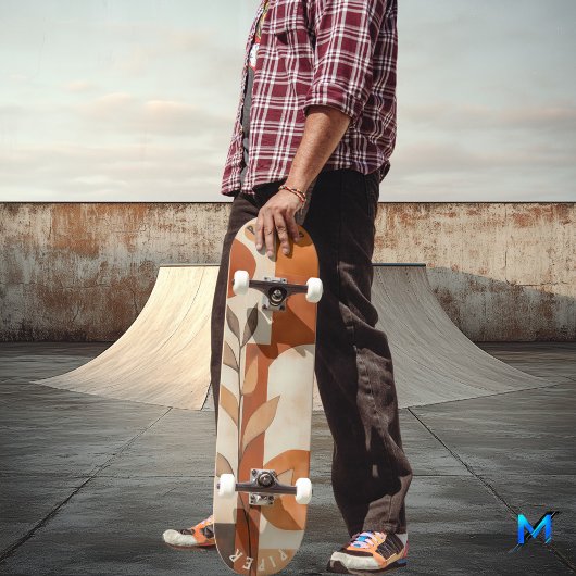 Terracotta Boho - Minimalistisch organisch blad Persoonlijk Skateboard