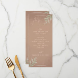 Terracotta Boho Minimalistisch Trouwmenu (stijl 2) Menu
