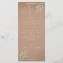 Terracotta Boho Minimalistisch Trouwmenu (stijl 2) Menu