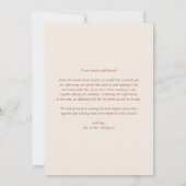 Terracotta Boho minimalistische botanische bruilof Bedankkaart (Achterkant)