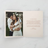 Terracotta Boho minimalistische botanische bruilof Bedankkaart (Binnen)