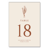 Terracotta Boho minimalistische botanische bruilof Kaart (Achterkant)