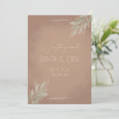 Terracotta Boho Minimalistische Save the Date kaar Kaart (Staand voorkant)