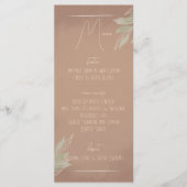 Terracotta Boho Minimalistische Trouwmenu Menu (Voorkant)