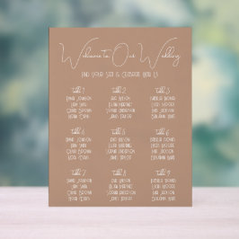 Terracotta Boho Minimalistische Trouwstoelindeling Acryl Bord