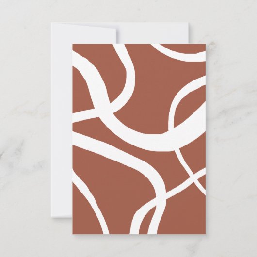 Terracotta Boho Modern Lines Burnt Sinaasappel Wed RSVP Kaartje (Achterkant)