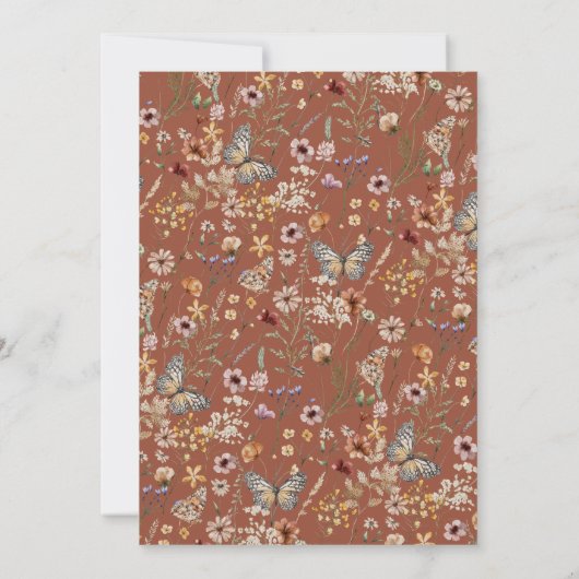 Terracotta Boho Monogram bruiloft uitnodiging (Achterkant)