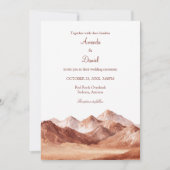 Terracotta Boho Mountain Southwest Wedding Kaart (Voorkant)
