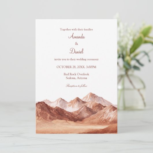 Terracotta Boho Mountain Southwest Wedding  Kaart (Staand voorkant)