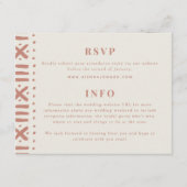 Terracotta Boho Mudcloth Border Wedding Informatiekaartje (Voorkant)