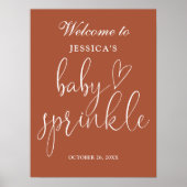 Terracotta Boho Neutral Baby Sprinkle Welkomstbord Poster (Voorkant)