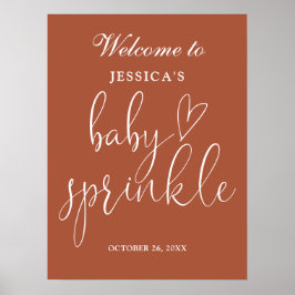 Terracotta Boho Neutral Baby Sprinkle Welkomstbord Poster