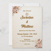 Terracotta Boho Pampas Floral Wedding Kaart (Voorkant)