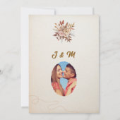 Terracotta Boho Pampas Floral Wedding Kaart (Achterkant)