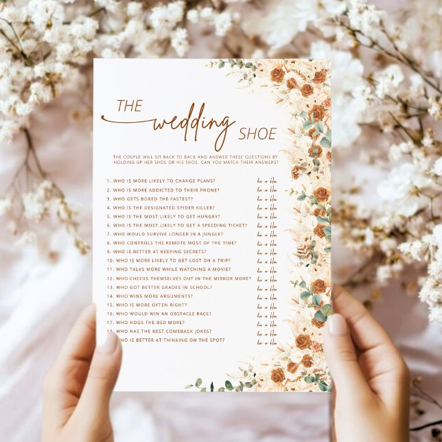 Terracotta Boho Pampas Floral Wedding Schoenenspel (Creator heeft geüpload)