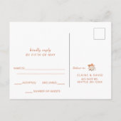 Terracotta Boho Pampas Geometric Wedding RSVP Uitnodiging Briefkaart (Achterkant)