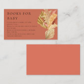 terracotta Boho pampas gras Boeken voor Baby Informatiekaartje (Voorkant / Achterkant)