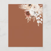 Terracotta Boho Pampas Gras Wedding Flat Menu (Achterkant)