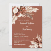 Terracotta Boho Pampas Grass Arch Photo QR Code Kaart (Voorkant)