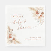 Terracotta Boho Pampas Grass Baby shower Servet (Voorkant)