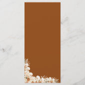 Terracotta Boho Pampas Grass Floral Wedding Menu (Achterkant)