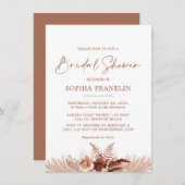 Terracotta Boho Pampas Grass Vrijgezellenfeest Kaart (Voorkant / Achterkant)