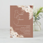 Terracotta Boho Pampas Grass Vrijgezellenfeest Kaart (Staand voorkant)