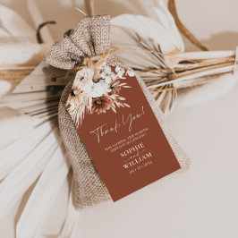 Terracotta Boho Pampas Grass Wedding Gift Labels Cadeaulabel