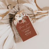 Terracotta Boho Pampas Grass Wedding Gift Labels Cadeaulabel