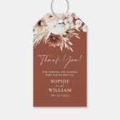 Terracotta Boho Pampas Grass Wedding Gift Labels Cadeaulabel (Voorkant)