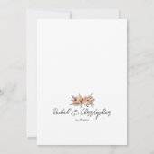 Terracotta Boho Pampas Grass Wedding Kaart (Achterkant)